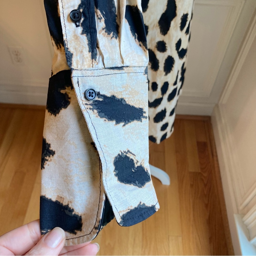 H&M Cotton Leopard Animal Print Shirt Dress - Picture 6 of 10